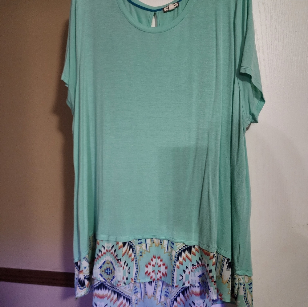 LOVE Blouse w/ Aztec Trim